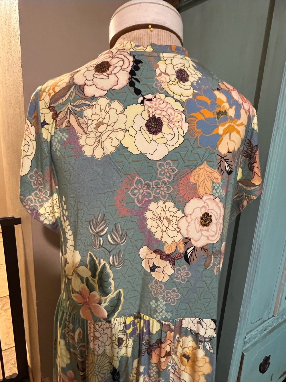 Johnny Was Millay Floral Swing Bamboo Short Sleeve Dress Medium M Boho Tiered - Picture 6 of 11